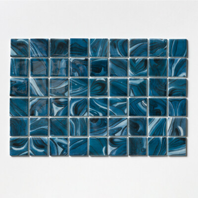 Breaktide Polished 2x2 Recycled Glass Mosaic 12 3/8x18 3/4