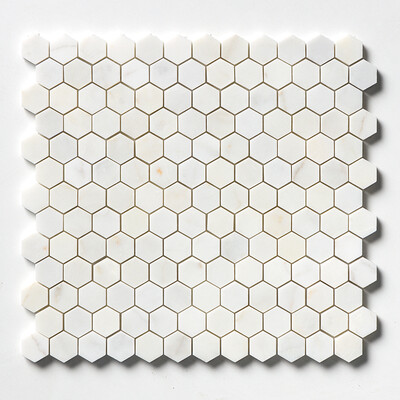 White Pearl Honed Hexagon 1x1 Marble Mosaic 11 5/8x12 3/8