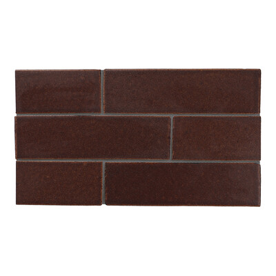 Negro Rosa Leather Thin Brick Tile 2 1/8x7 1/2