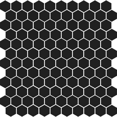 Siyah Mat Altıgen Seramik Mozaik 12x12