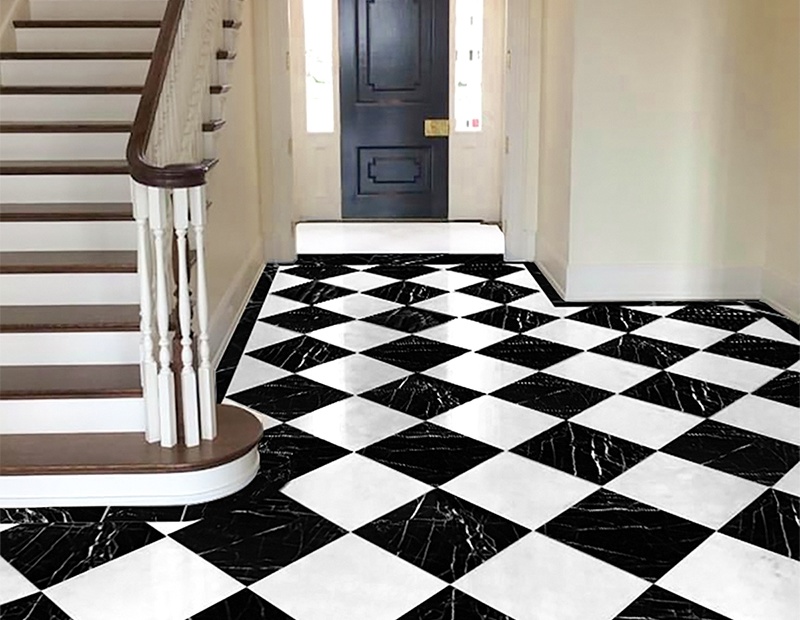 Black Marble Floor Tiles, Large Marble Floor Tiles Blue